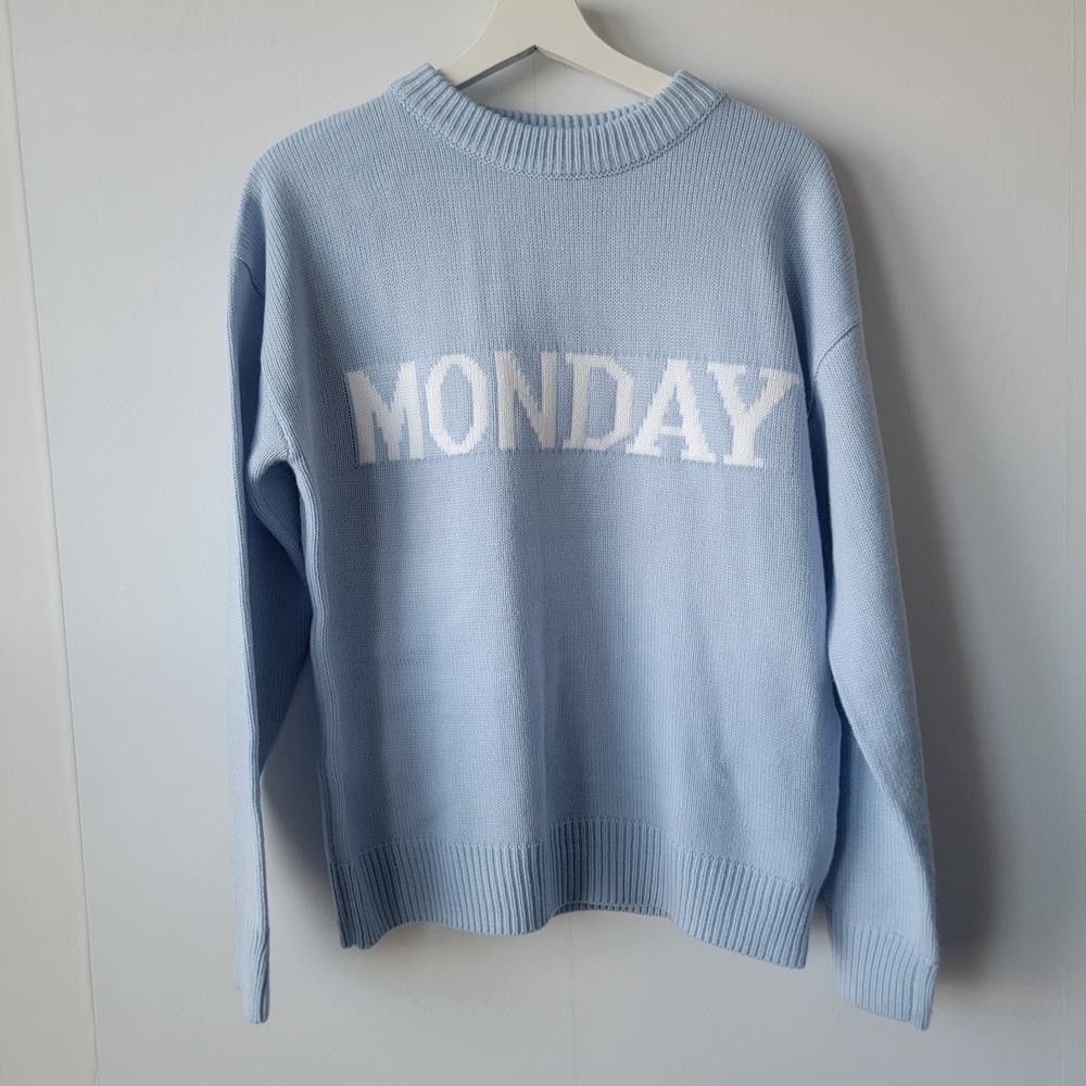 English Factory Women's Days Of The Week Sweater size S cozy Relaxed fit